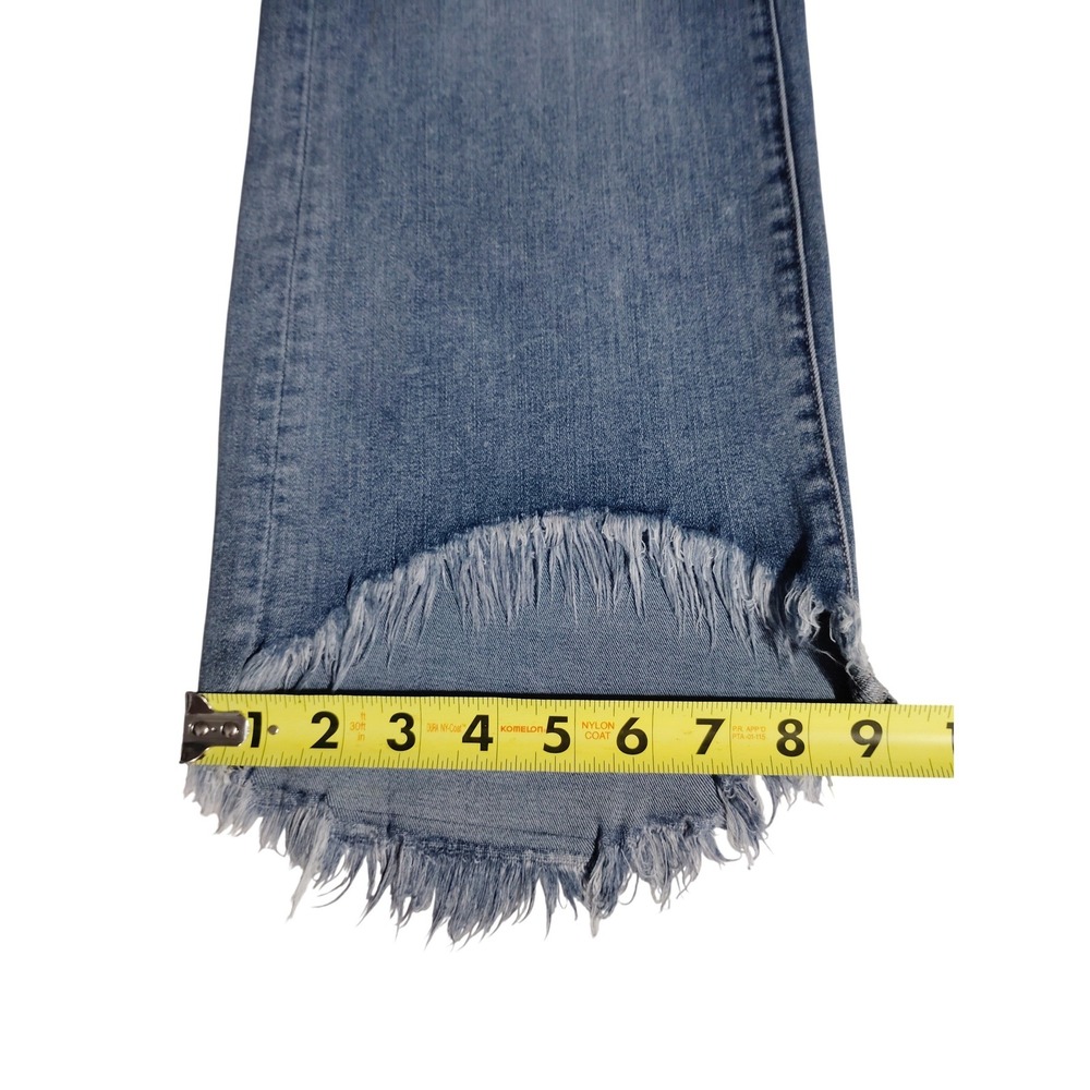 Liverpool Los Angeles The Crop Flare Jeans Blue Raw Frayed Hem Size 10/30 - Picture 5 of 11